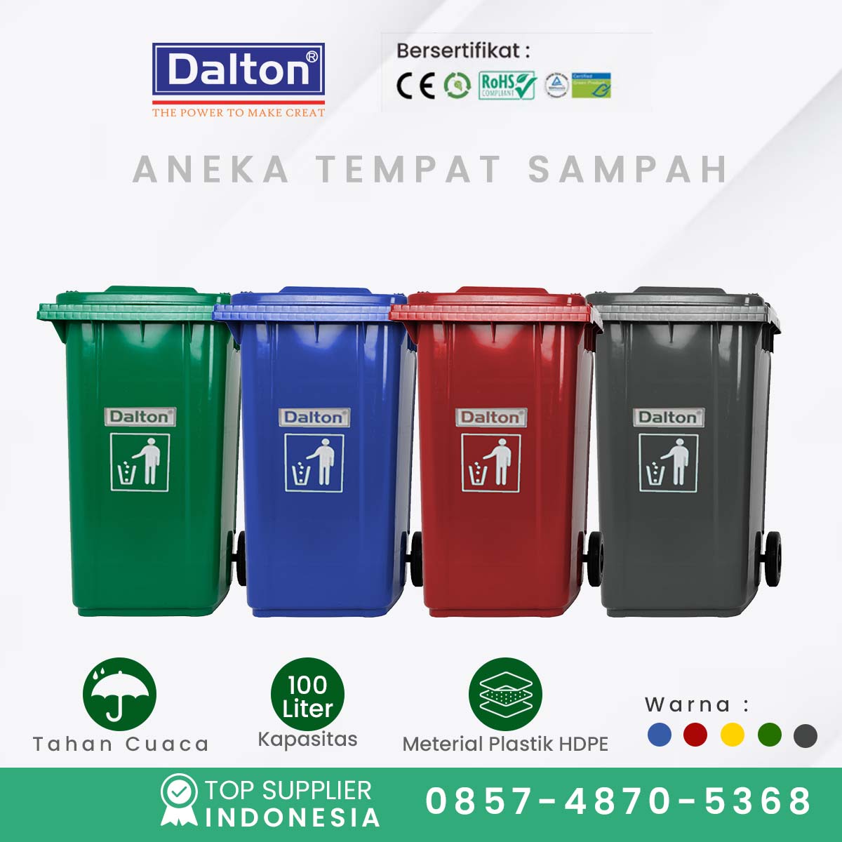 Tempat Sampah beroda 100 L
