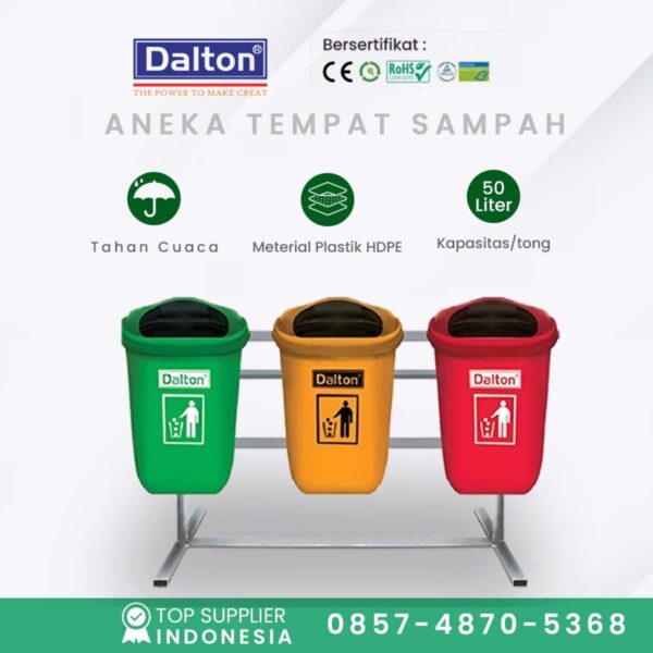 50 Liter Tempat sampah pilah 3 tong
