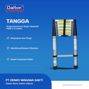 Tangga Alumunium Single Teleskopik Triple-S 4.3 Meter